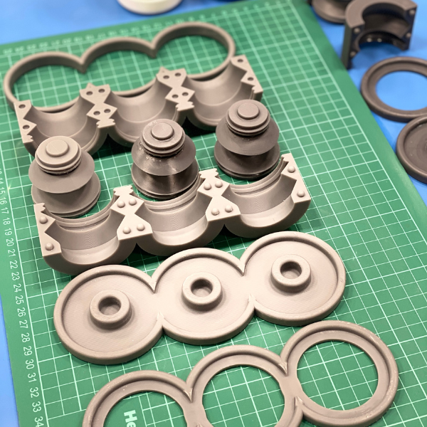 3D printed grey mould tool in component pieces